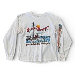 Jimmy Buffett 2011 Tour Long Sleeve Shirt Welcome to Finland Mens Size XL White